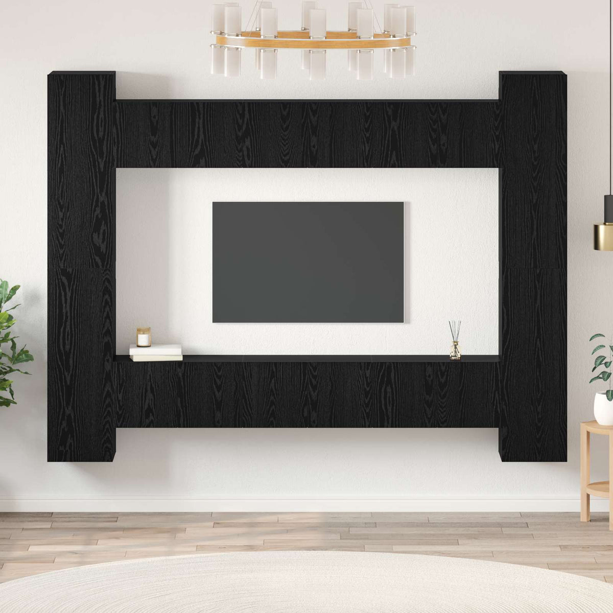 vidaXL TV Cabinet Set 10 pcs 30.5 x 30 x 90 cm Black Oak 1