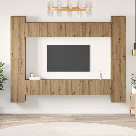 10 Piece TV Cabinet Set Engineered Wood Width 60 cm Artisan oak