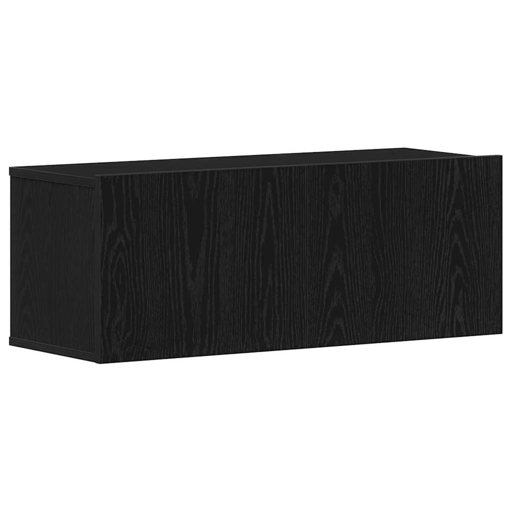 7 Piece TV Cabinet Set Engineered Wood Black oak