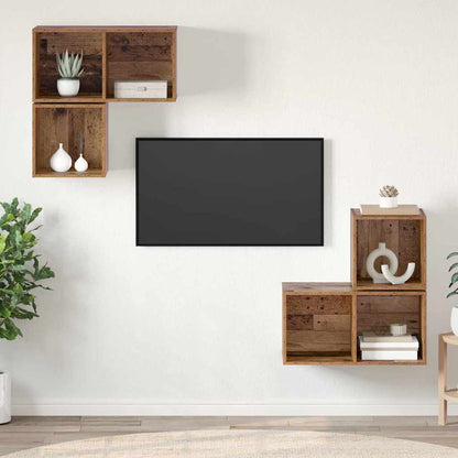 4 Piece TV Cabinet Set Engineered Wood Old wood