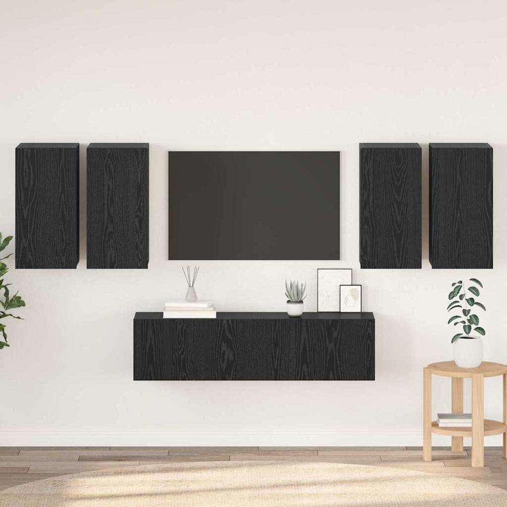 vidaXL 6 Piece TV Cabinet Set Engineered Wood Height 60 cm
