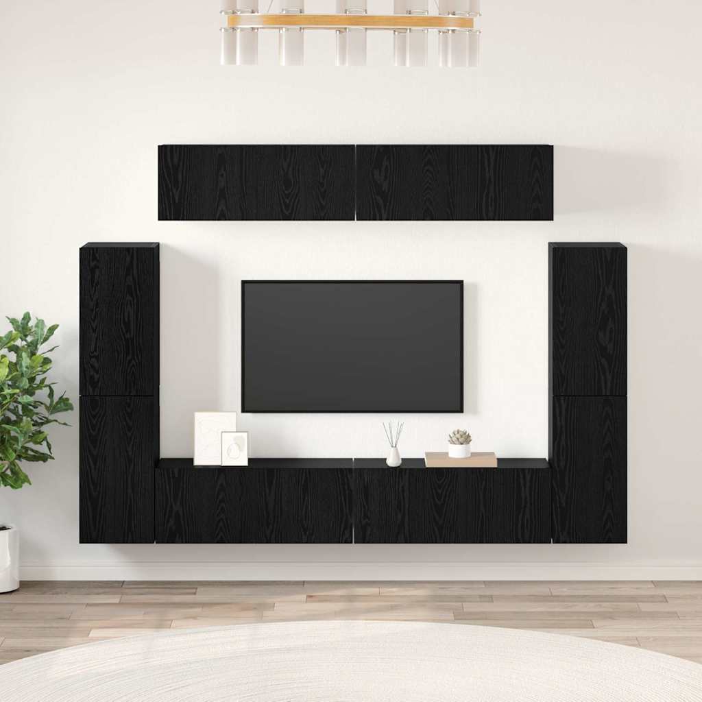 vidaXL 8 Piece TV Cabinet Set Engineered Wood