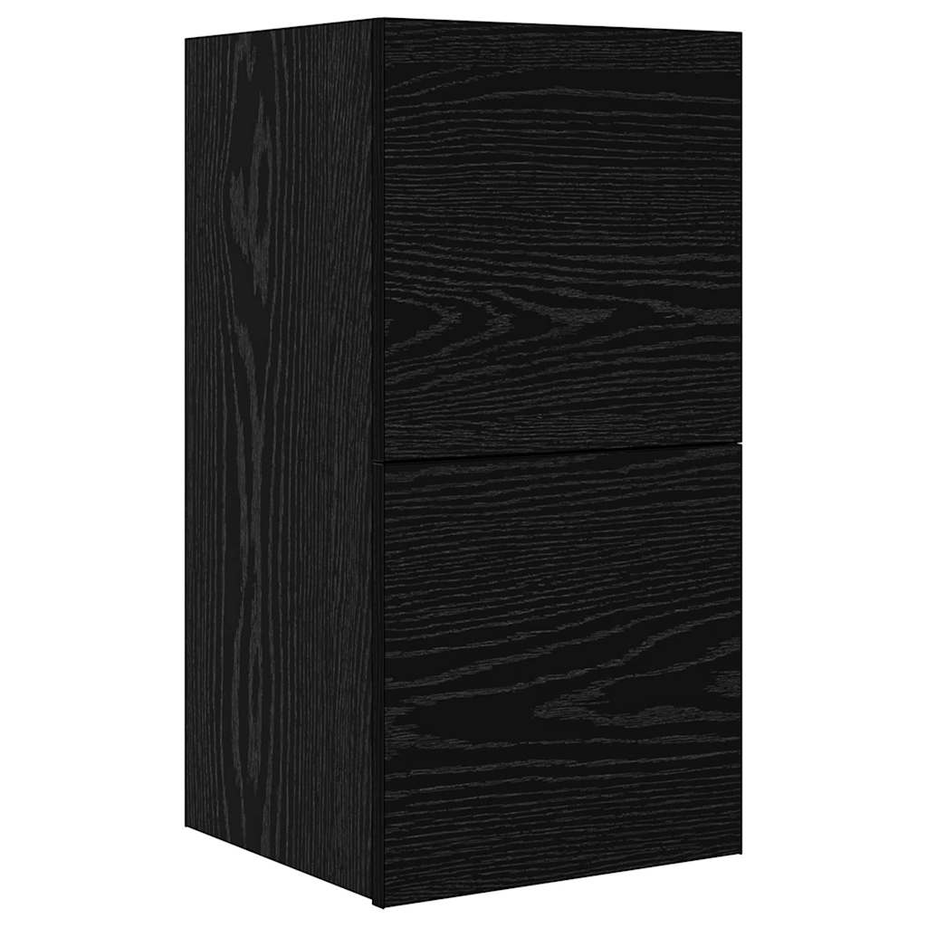 6 Piece TV Cabinet Set Engineered Wood Black oak