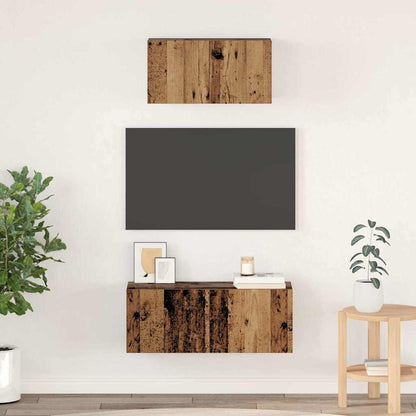 2 Piece TV Cabinet Set Engineered Wood Width 60/80 cm Old wood