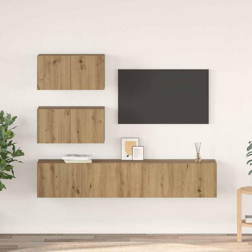 vidaXL 4 Piece TV Cabinet Set Engineered Wood Width 60 cm