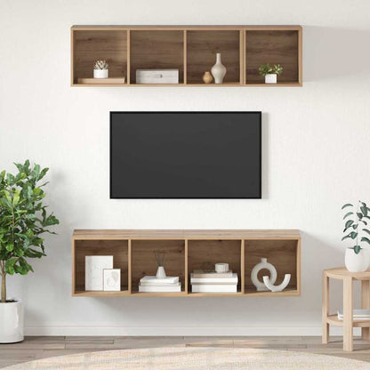 3 Piece TV Cabinet Set Engineered Wood Artisan oak