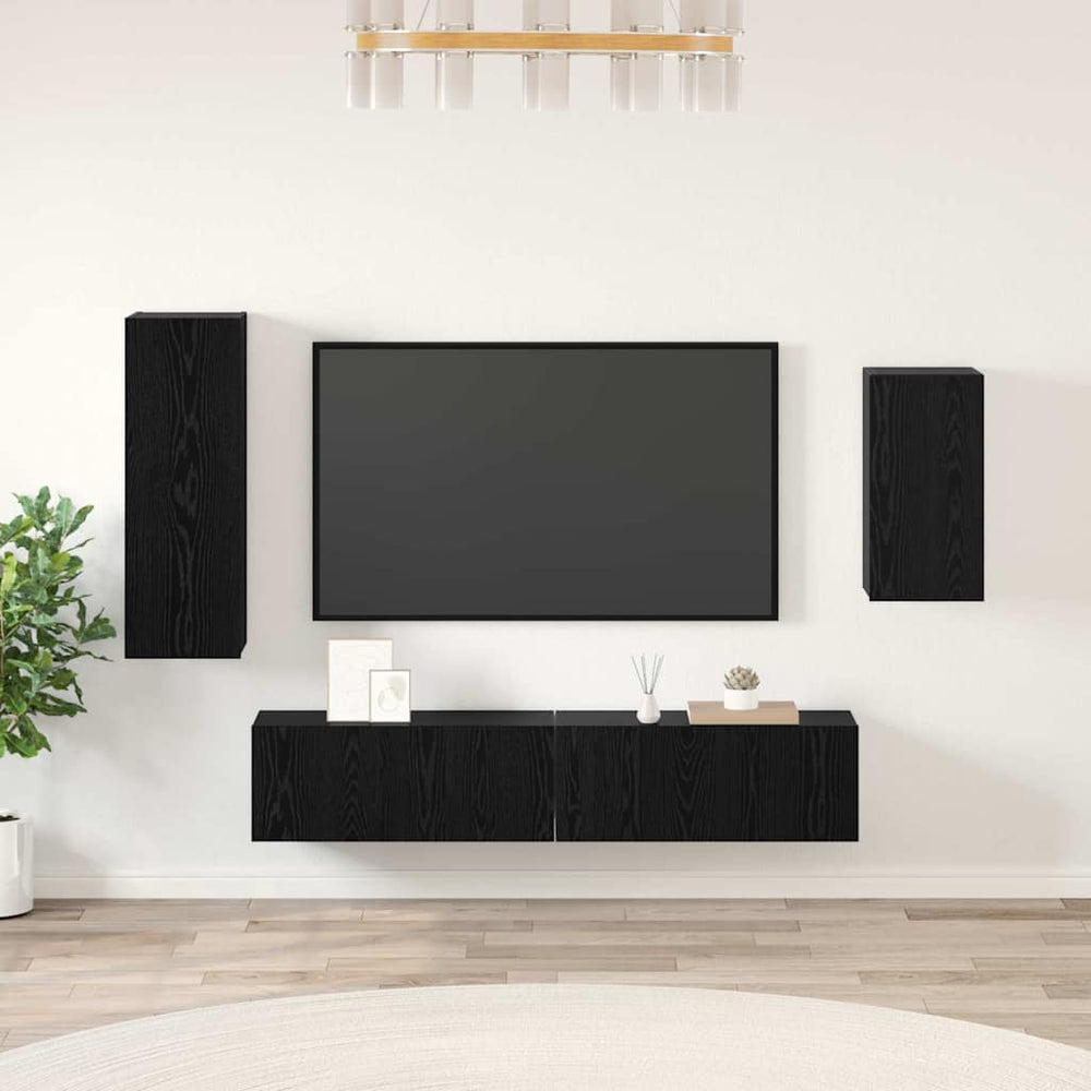 vidaXL 4 Piece TV Cabinet Set Engineered Wood Width 80 cm