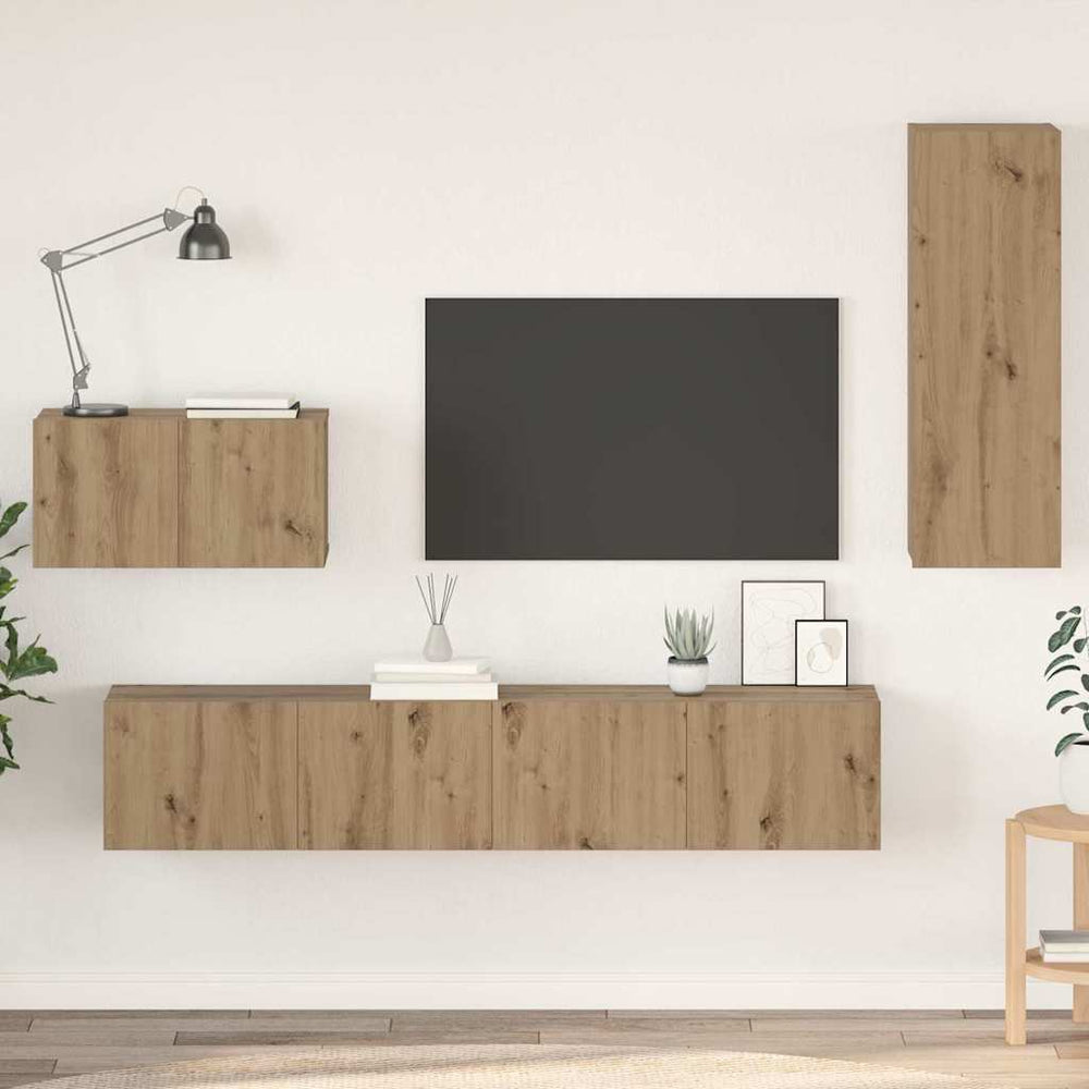 vidaXL 4 Piece TV Cabinet Set Engineered Wood Height 90 cm
