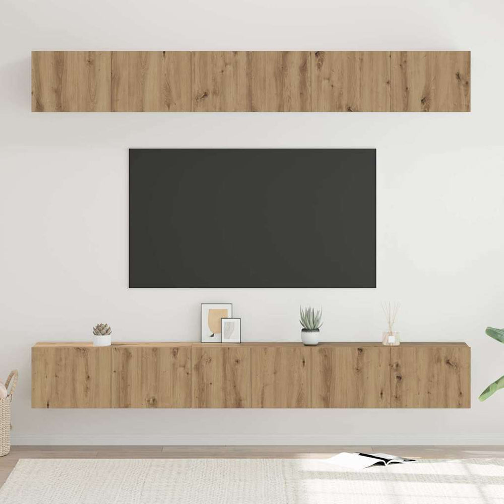 vidaXL TV Cabinet Set Engineered Wood 6 pcs Width 80 cm