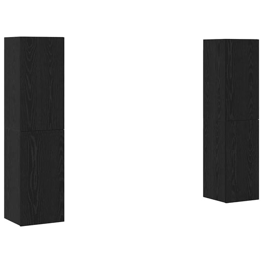 4 Piece TV Cabinet Set 30.5x30x60 cm Engineered Wood Black oak