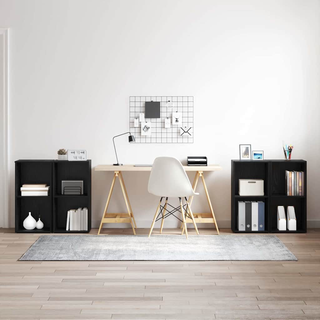 4 Piece TV Cabinet Set 72x35x36,5 cm Engineered Wood Black oak