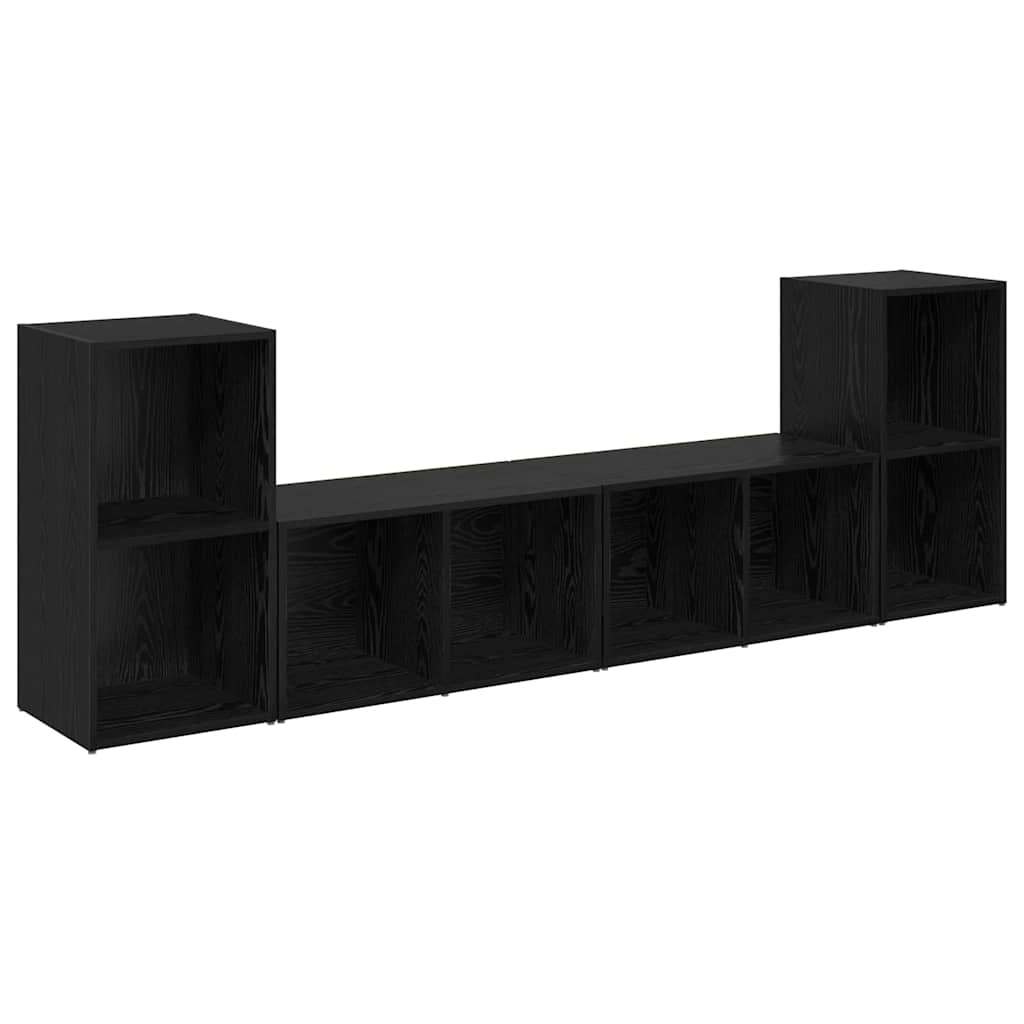 4 Piece TV Cabinet Set 72x35x36,5 cm Engineered Wood Black oak