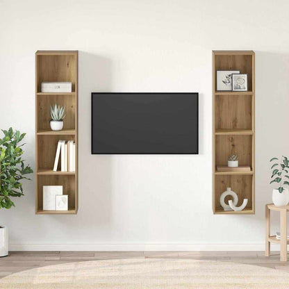 2 Piece Wall-mounted TV Cabinet Set Engineered Wood Artisan oak