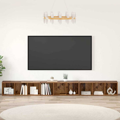 3 Piece TV Cabinet Set 107x35x37 cm Engineered Wood Old wood
