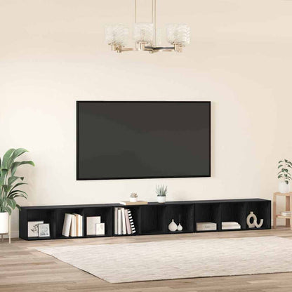 3 Piece TV Cabinet Set 107x35x37 cm Engineered Wood Black oak