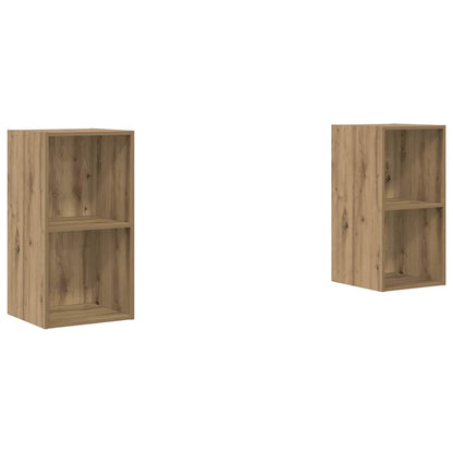 2 Piece Wall-mounted TV Cabinet Set Engineered Wood Artisan oak