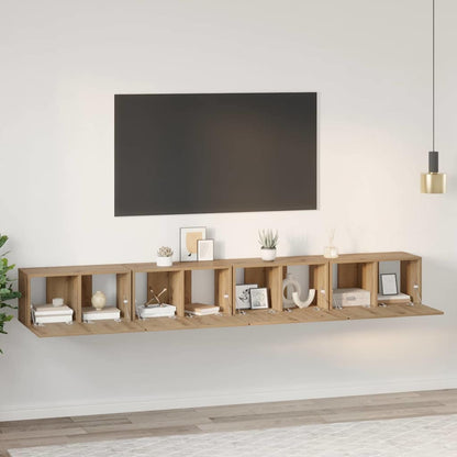 4 Piece TV Cabinet Set 60x30x30 cm Engineered Wood Artisan oak