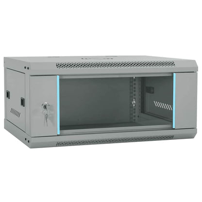 Network Cabinet with Storage Steel Grey 60 cm 28 cm 35 cm