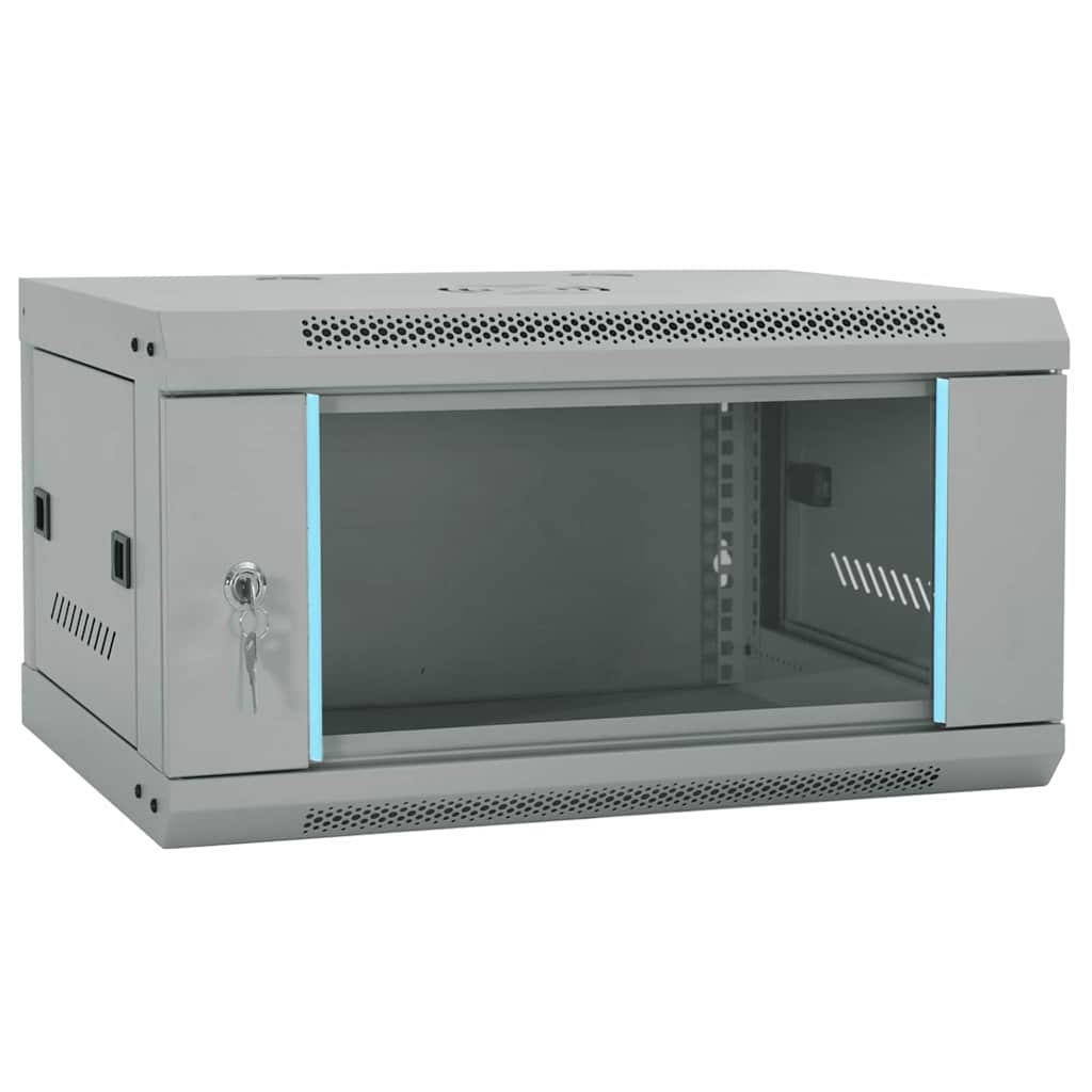 Network Cabinet with Storage Steel Grey 60 cm 35 cm 45 cm