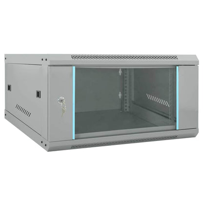 Network Cabinet with Storage Steel Grey 60 cm 35 cm 60 cm