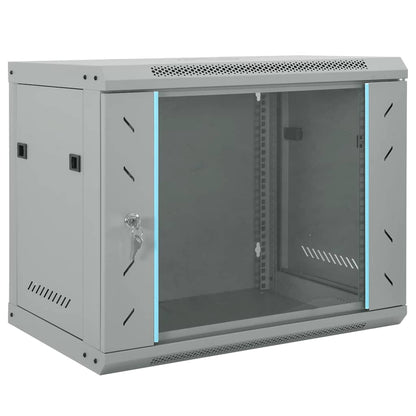 Network Cabinet with Storage Steel Grey 60 cm 50 cm 45 cm