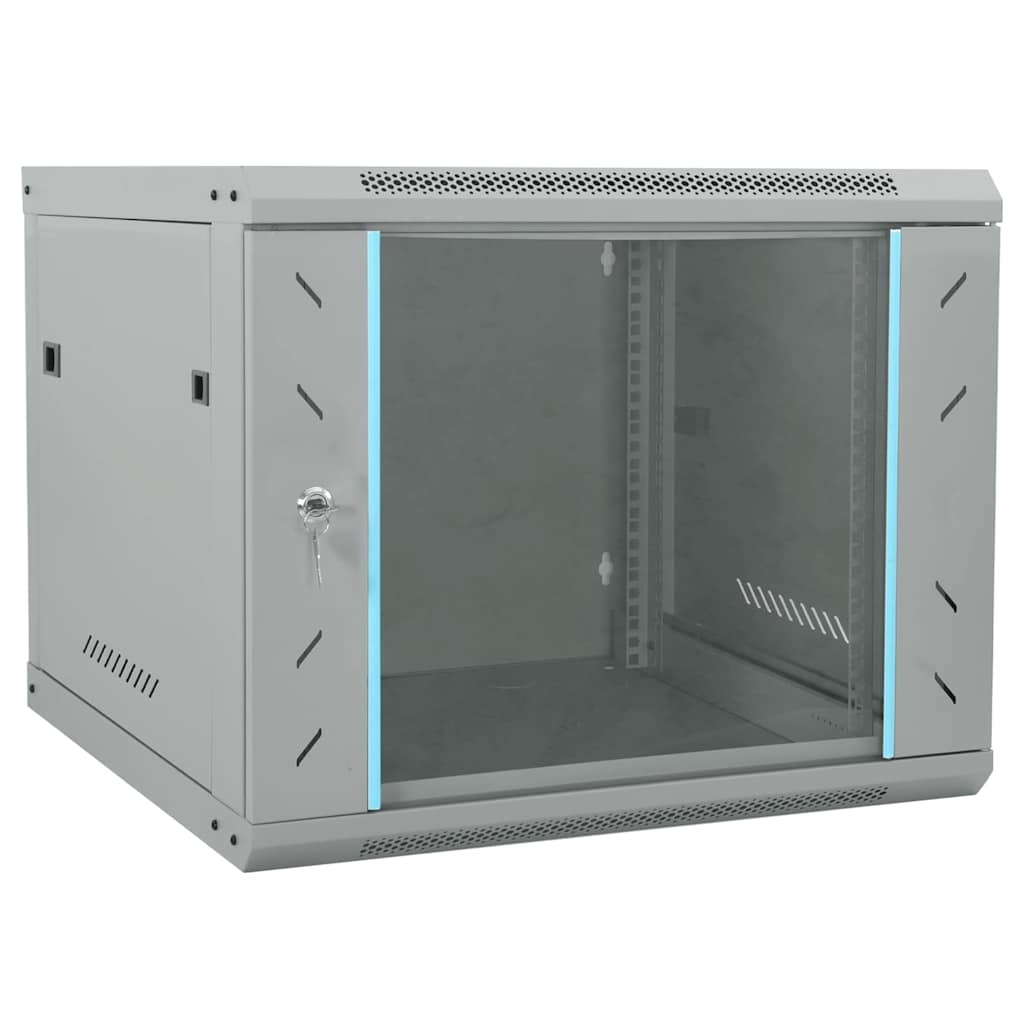 Network Cabinet with Storage Steel Grey 60 cm 50 cm 60 cm