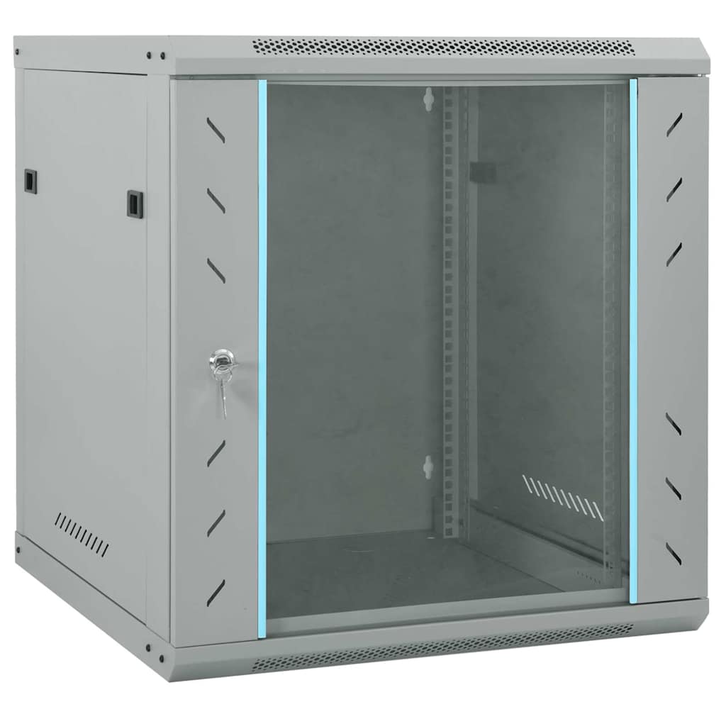 Network Cabinet with Storage Steel Grey 60 cm 65 cm 60 cm