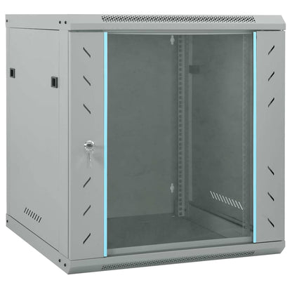 Network Cabinet with Storage Steel Grey 60 cm 65 cm 45 cm