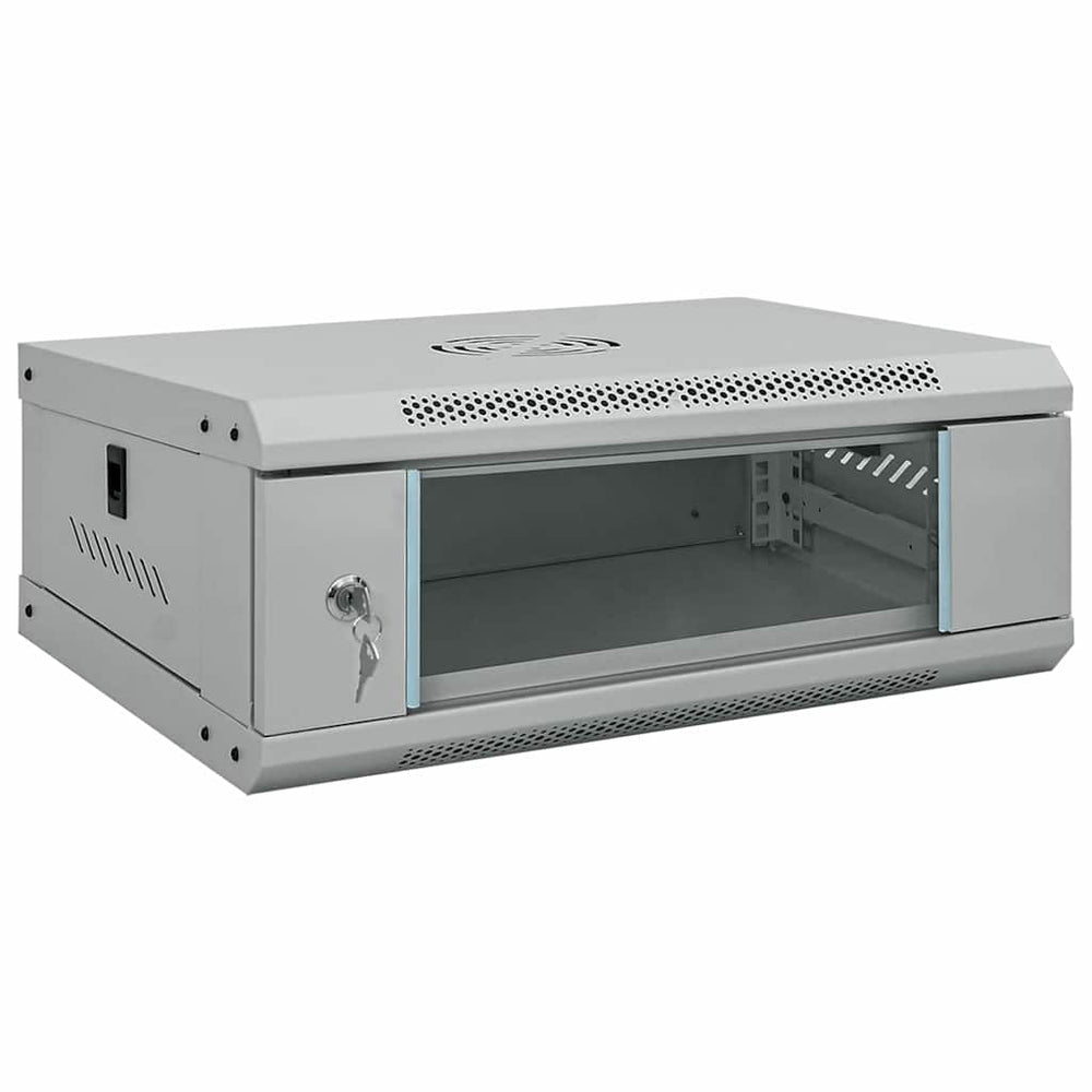 vidaXL Network Cabinet with Storage Steel Grey
