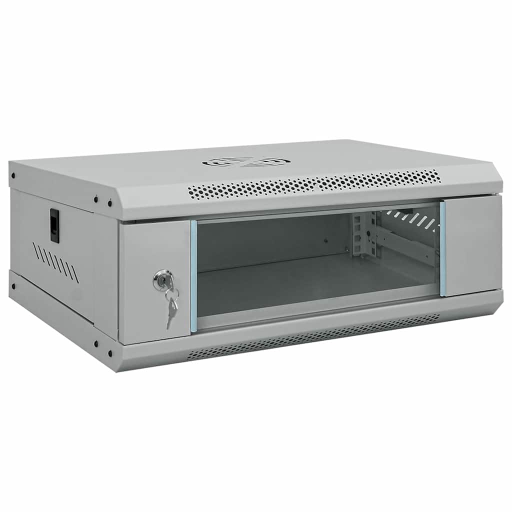 Network Cabinet with Storage Steel Grey 53 cm 21 cm 35 cm