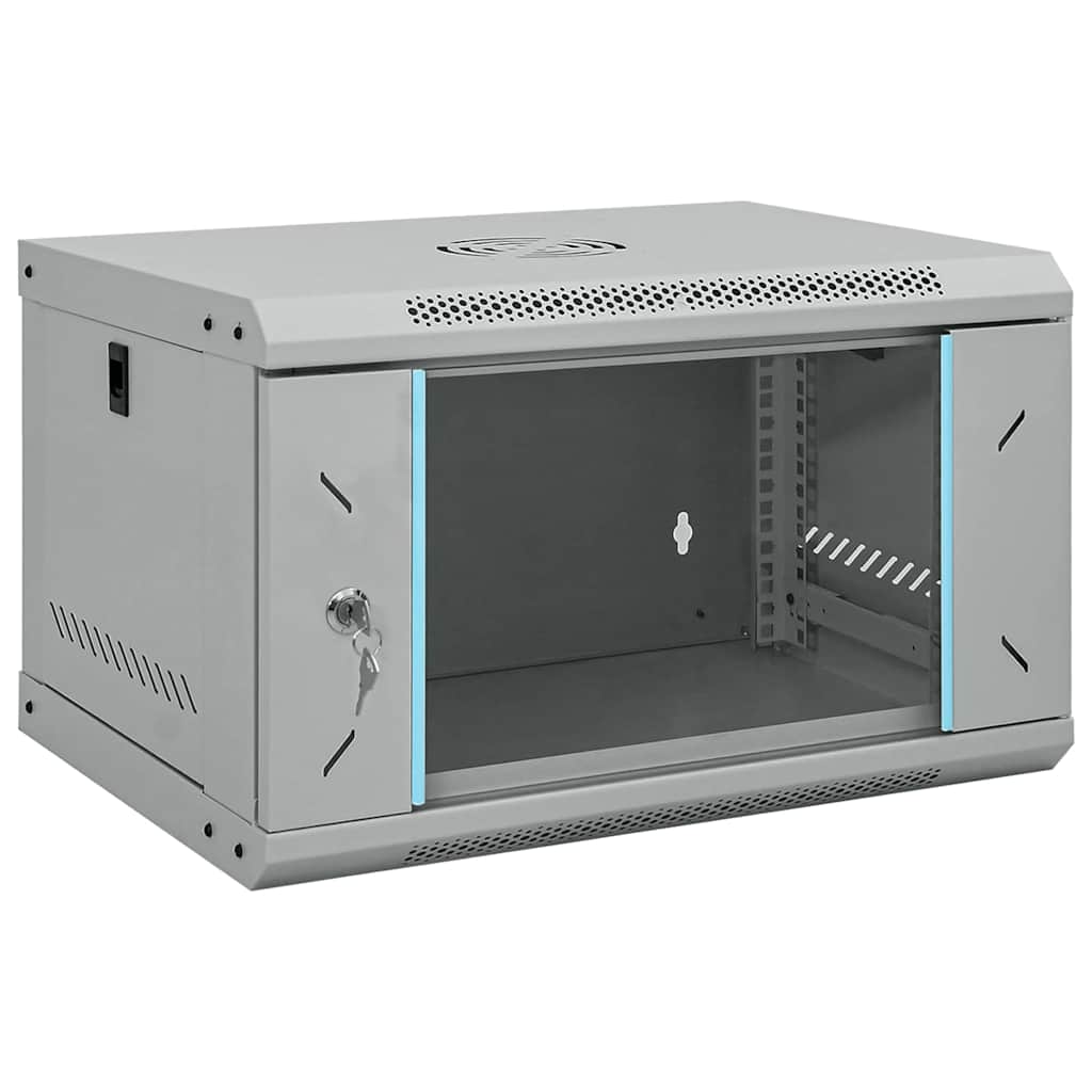 Network Cabinet with Storage Steel Grey 53 cm 30 cm 45 cm