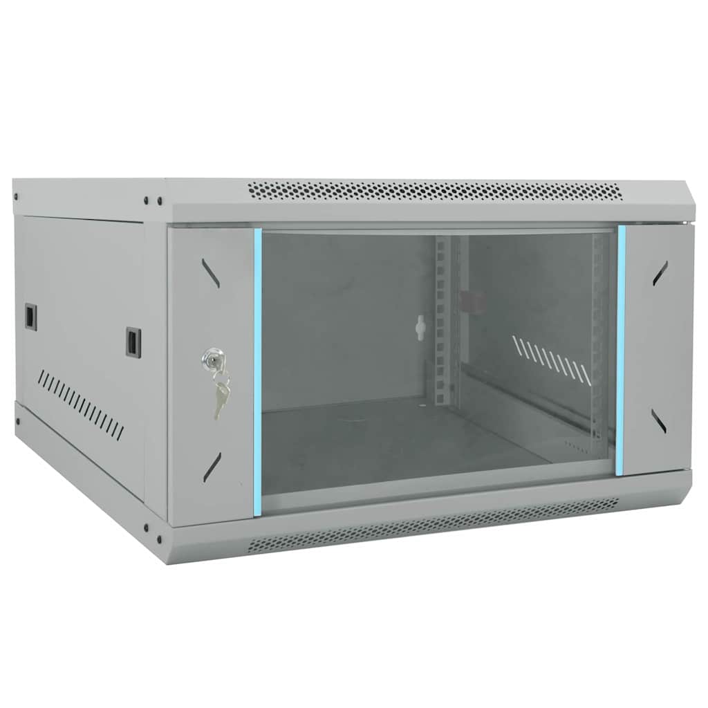 Network Cabinet with Storage Steel Grey 53 cm 30 cm 60 cm