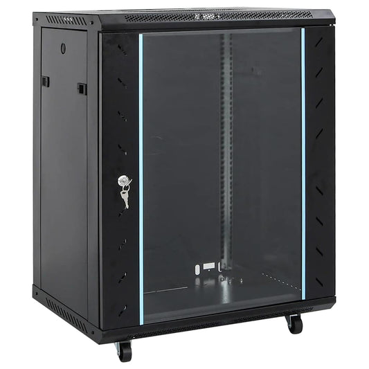 18U Network Cabinet with Swivel Feet 19 IP20 Black 800 mm 600 mm