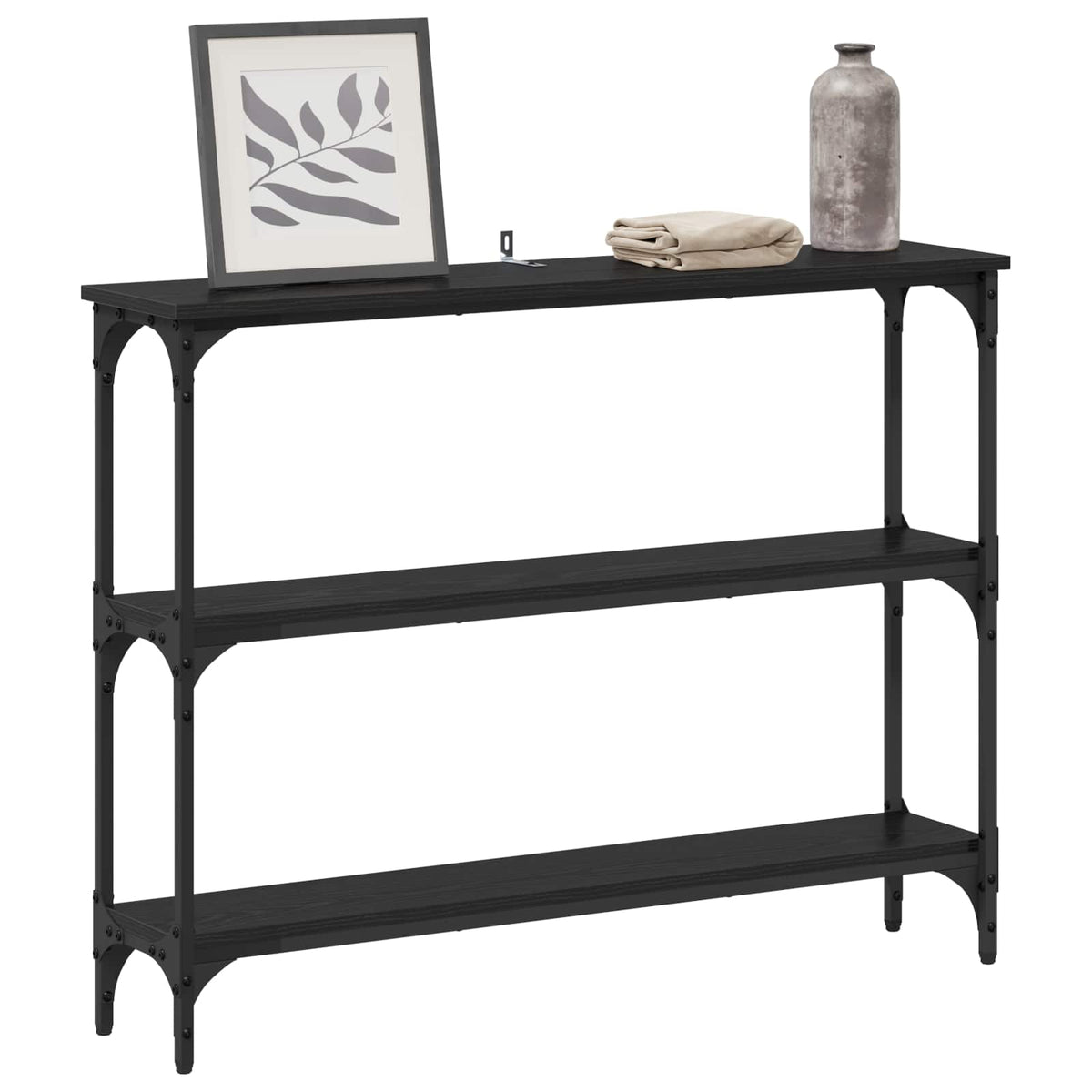 Console Table 75x22,5x75 cm Engineered Wood Black oak