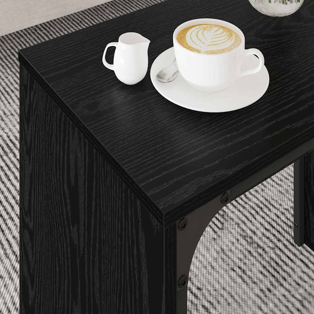Nesting Coffee Tables 3 pcs Engineered Wood Black oak