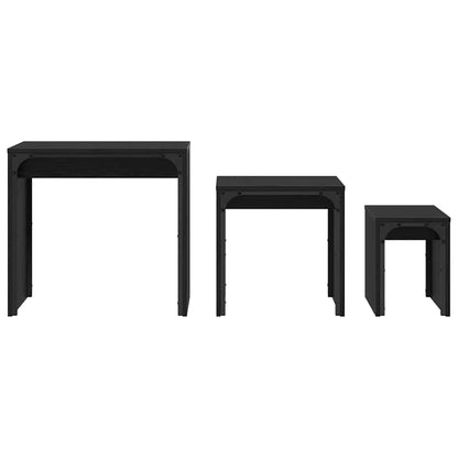 Nesting Coffee Tables 3 pcs Engineered Wood Black oak