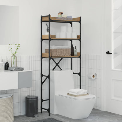 Washing Machine Shelf 67x25x163 cm Engineered Wood Artisan oak