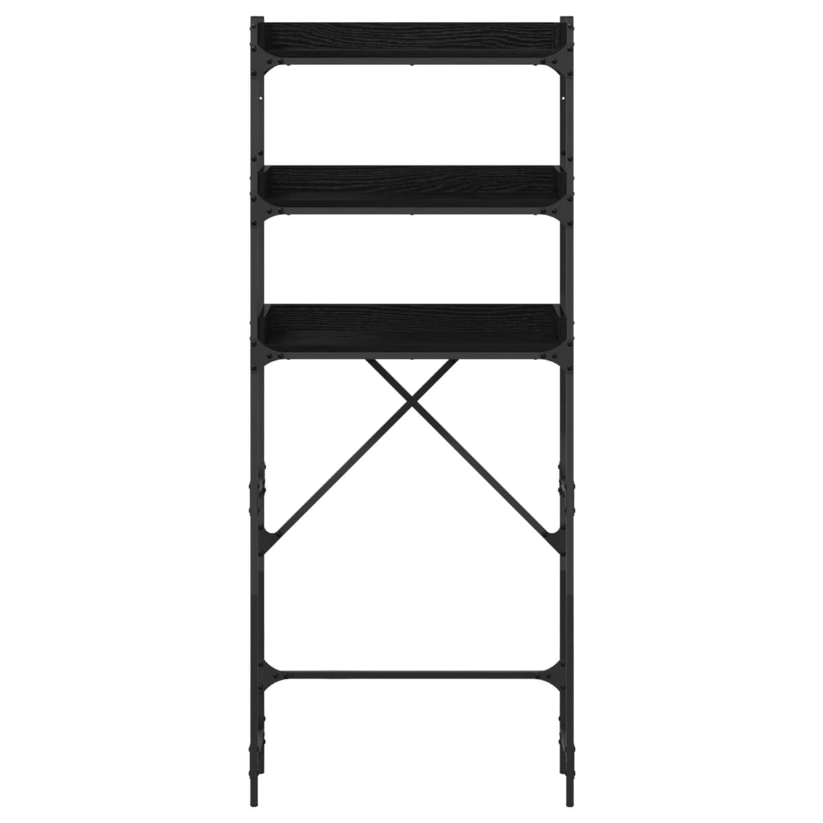 Washing Machine Shelf 67x25x163 cm Engineered Wood Black oak