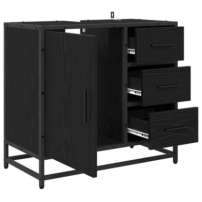 Bathroom Cabinet 65 x 33 x 60 cm Engineered Wood Black oak