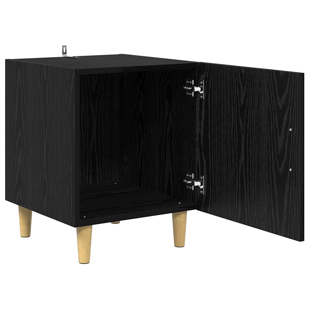 Bedside Cabinet Engineered Wood Black oak