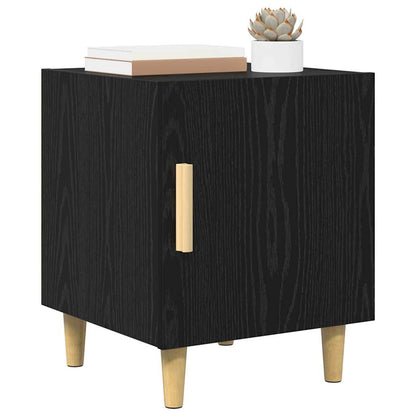 Bedside Cabinet Engineered Wood Black oak