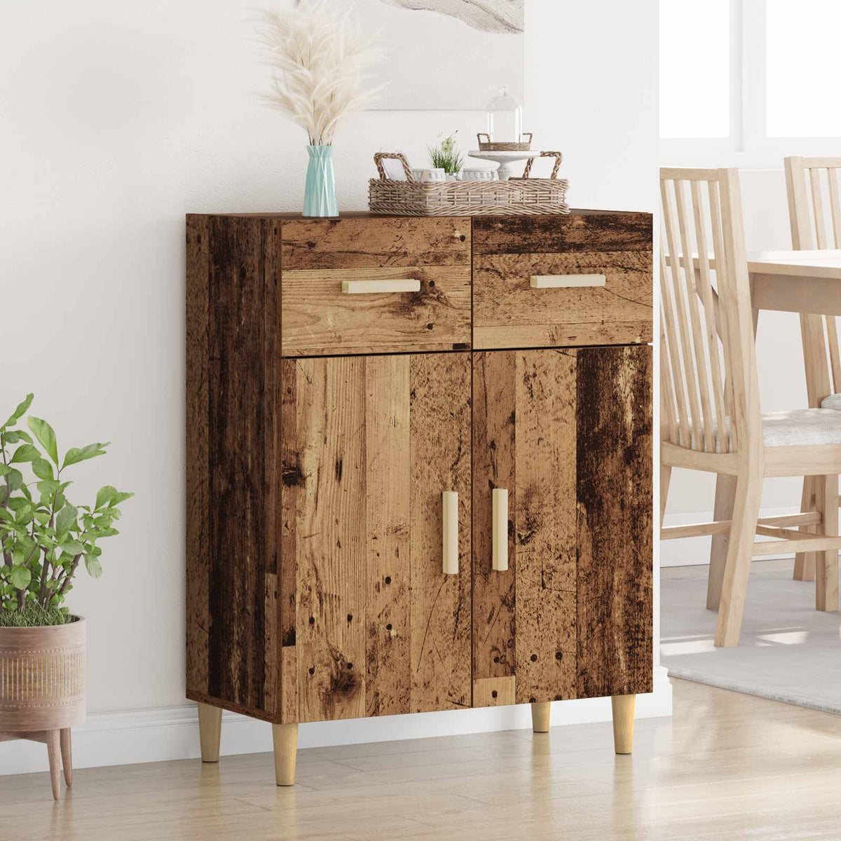 Sideboard 69,5x34x89 cm Engineered Wood Old wood