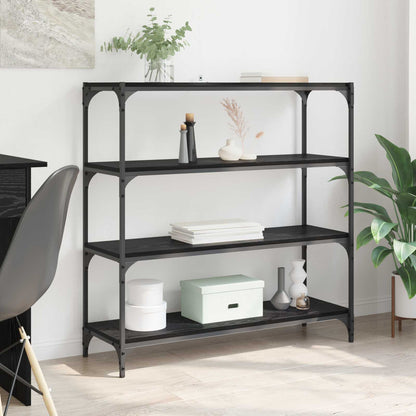 Book Cabinet 60x33x100 cm Engineered Wood and Steel Black oak