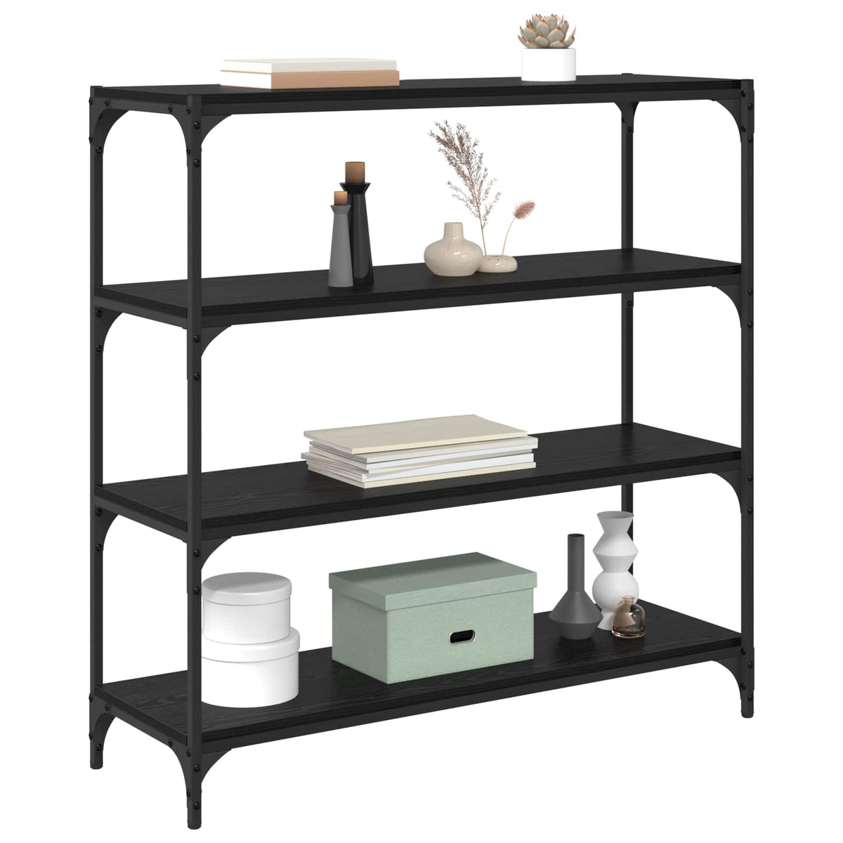 Book Cabinet 60x33x100 cm Engineered Wood and Steel Black oak