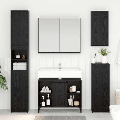 Sink Cabinet 80x33x60 cm Engineered Wood Black oak
