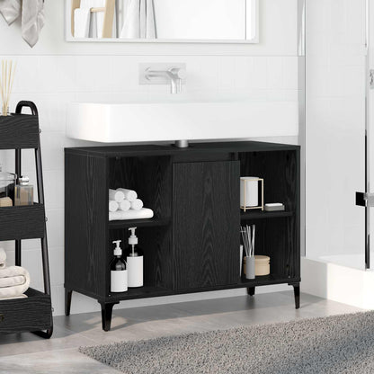 Sink Cabinet 80x33x60 cm Engineered Wood Black oak