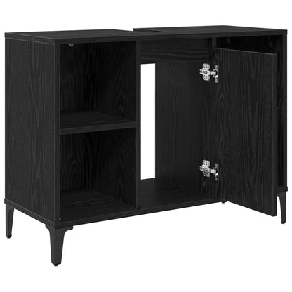 Sink Cabinet 80x33x60 cm Engineered Wood Black oak