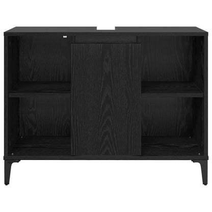 Sink Cabinet 80x33x60 cm Engineered Wood Black oak