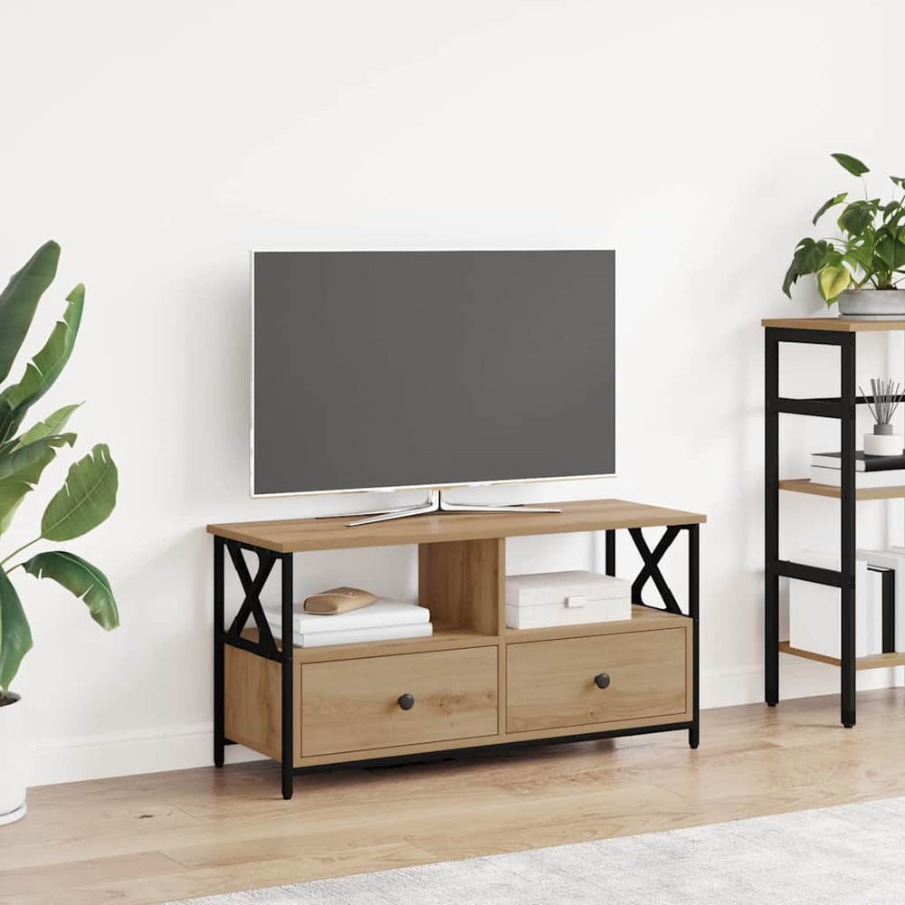 vidaXL TV Cabinet 102x33x45 cm Engineered Wood&Iron