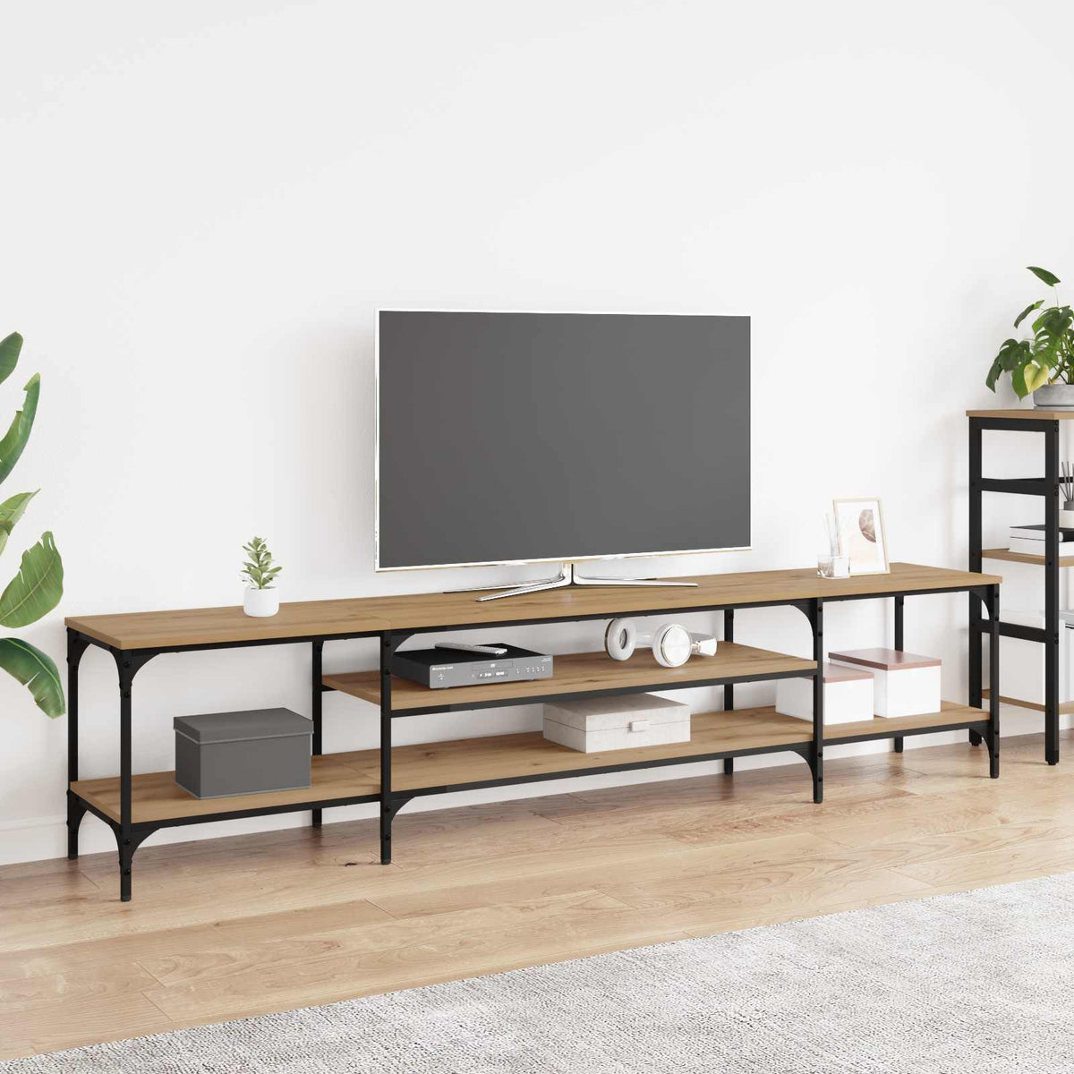 TV Cabinet 121x35x45 cm Engineered Wood&Iron Artisan oak